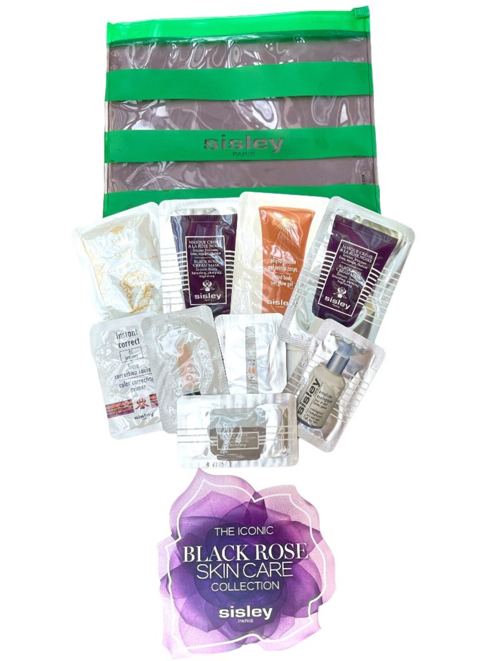 New sealed Sisley Paris Black Rose Deluxe Sample 10 piece in Cosmetic bag